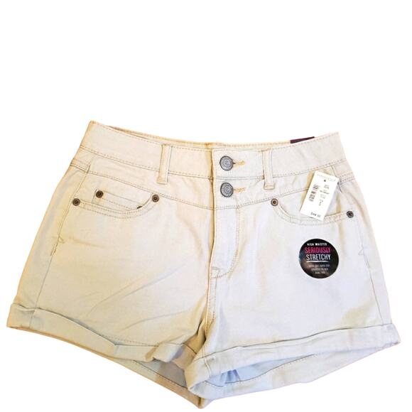 Y2K Aeropostale High Waist Shorty 2.5" Jean Short Stretch Denim Light Wash 2 NEW - Picture 1 of 6